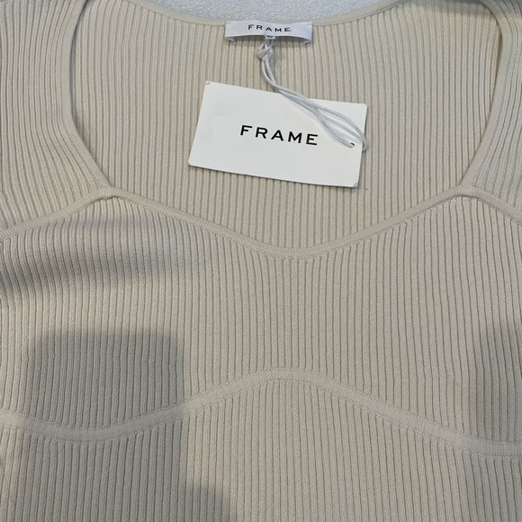 FRAMER Women’s Ribbed Zip Long Sleeve Top Body Shaped Sz XL MSRP $468 - Picture 9 of 13